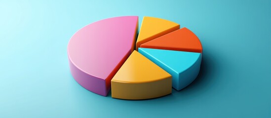 Obraz premium A colorful 3D pie chart representing a monthly budget allocation