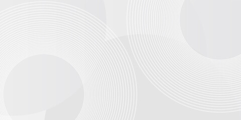 White geometric abstract background overlap layer on bright space with lines effect decoration. Modern graphic design element circles style concept for banner. vector eps 10