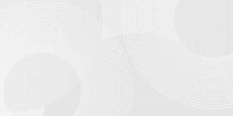 White geometric abstract background overlap layer on bright space with lines effect decoration. Modern graphic design element circles style concept for banner. vector eps 10