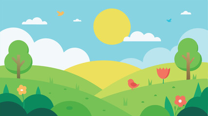 Obraz premium landscape with trees and clouds