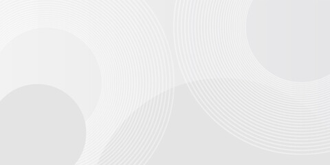 White geometric abstract background overlap layer on bright space with lines effect decoration. Modern graphic design element circles style concept for banner. vector eps 10