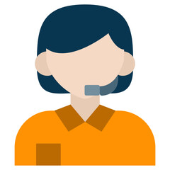 Customer Service Flat Icon, Logistic Company Flat Design icon Concept