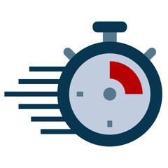 Stopwatch Flat Icon, Logistic Company Flat Design icon Concept