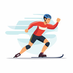 Obraz premium speedskating Minimal Vector Artwork with Smooth Line Art and Simple Colors