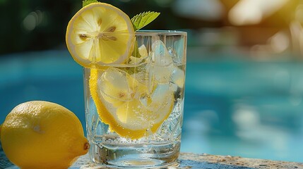 glass of water with lemon