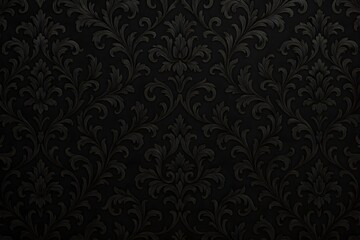 Dark elegance intricate damask pattern seamlessly covering the black background.