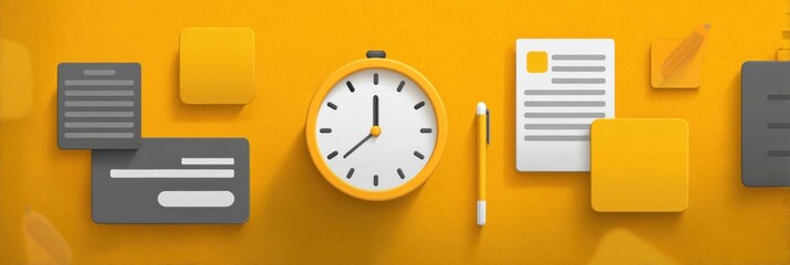 Naklejka na ściany i meble Effective Time Management Strategies for Students With Clean Priority Blocks for Improved Productivity