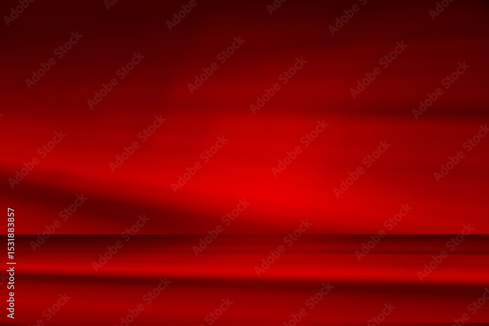 Aufkleber Wall interior background, studio and backdrops show products.with shadow from window color Red background for text insertion and presentation product	

