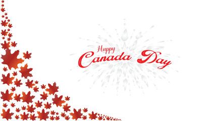 Obraz premium Happy Canada Day observed every year in July. Template for background, banner, card, poster with text inscription