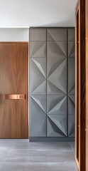 Fototapeta premium Modern entryway with textured wall