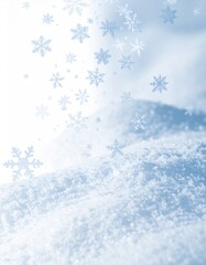Naklejka premium Falling Snowflakes on a Snowy Landscape