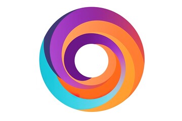 Colorful abstract swirl design with vibrant color palette on a clean white background