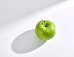 Green apple on white background.