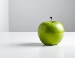 Isolated green apple on a white background.