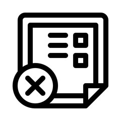 Document cross line icon