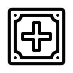 Fototapeta premium Red cross line icon