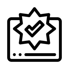 Green tick line icon