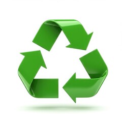 Obraz premium Green recycle symbol isolated on white background. for environmental conservation and sustainability projects.