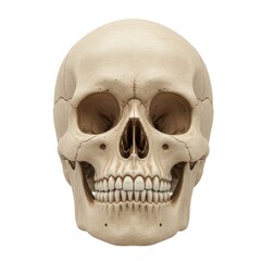 Obraz premium Anatomical human skull isolated on white background. for educational or medical use.