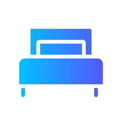 single bed gradient icon