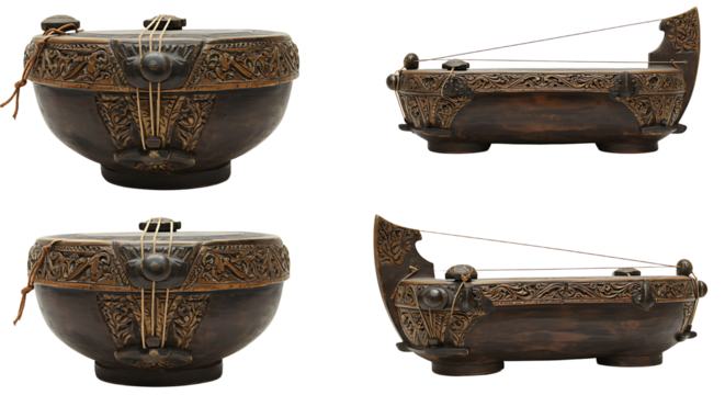 Antique musical instrument pair