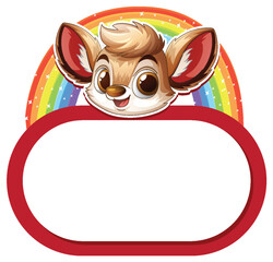 Cute Animal with Rainbow Frame