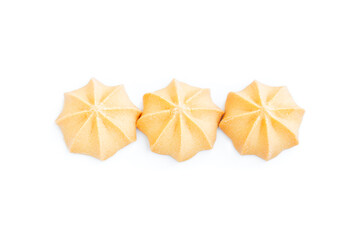 Homemade butter cookies isolated on white background,  Butter Cookies