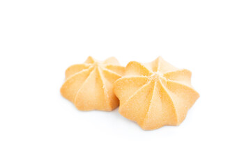 Homemade butter cookies isolated on white background,  Butter Cookies