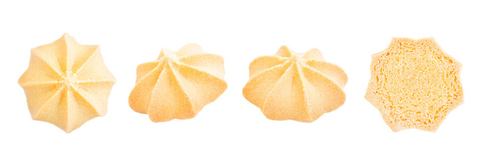 Homemade butter cookies isolated on white background,  Butter Cookies