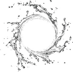 Fototapeta premium water splash illustration in hand drawn pointillist technique