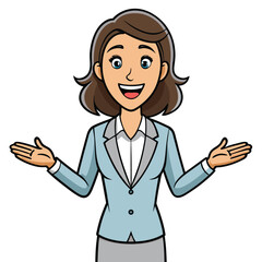 Professional woman with a bright, welcoming smile, confident and inviting.