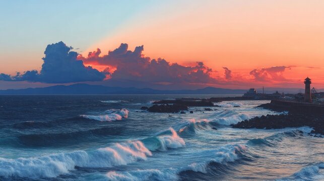 Dramatic coastal sunset (1) - Powered by Adobe