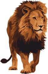 lion illustration with flat vector style
