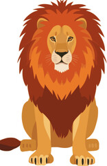 lion illustration with flat vector style