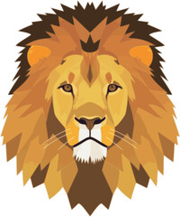 lion illustration with flat vector style