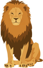lion illustration with flat vector style