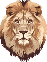 lion illustration with flat vector style