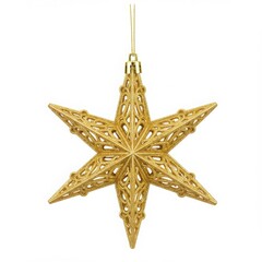 Fototapeta premium Golden star christmas ornament isolated on white background. decoration, holiday, and celebration use cases.