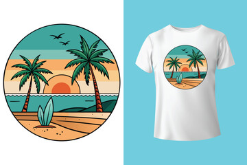 summer t shirt design vector illustration. summer t shirt, summer Los Angeles t shirt. summer sublimation t shirt Vector illustration