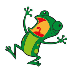 Screaming cartoon frog