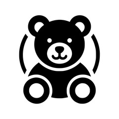 Obraz premium Simple black teddy bear icon illustration