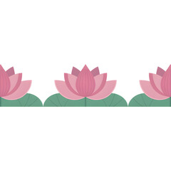 Border of Pink Lotus Flowers