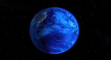 Obraz premium Earth globe in space, night view