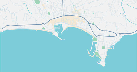 Layered editable vector illustration outline of Cannes,France.