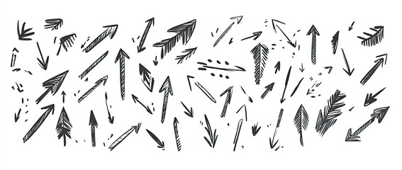Hand-drawn arrows in various directions