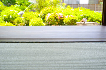 畳と縁側が広がる和風背景素材