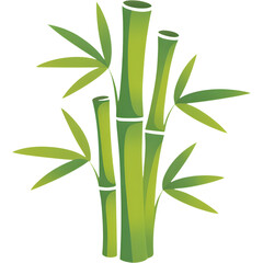 Green Bamboo Stalks