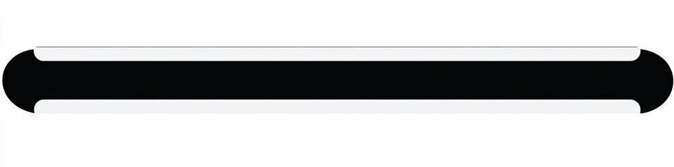 Obraz premium Black strip with rounded ends, flanked by white