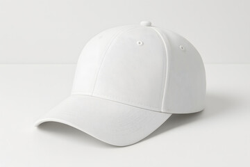 Fototapeta premium Elegant White Cap: A clean and modern depiction of a pristine white cap, ready for customization or representing simplicity and style.