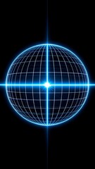 Glowing Blue Digital Sphere Abstract Technology Background